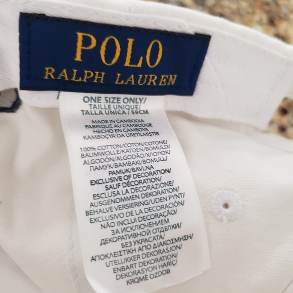POLO RALPH LAUREN MEN'S WHITE 3 POLO PLAYER/PONY LOGO BALL CAP HAT OSFA $49 NWT - Picture 8 of 11